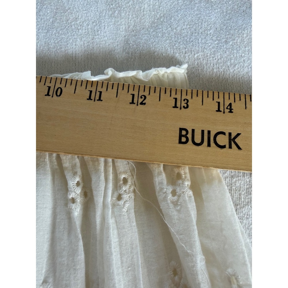 Liv Los Angeles Cream Eyelet Cotton Tiered Midi Skirt Small Boho Cottagecore - Picture 6 of 7